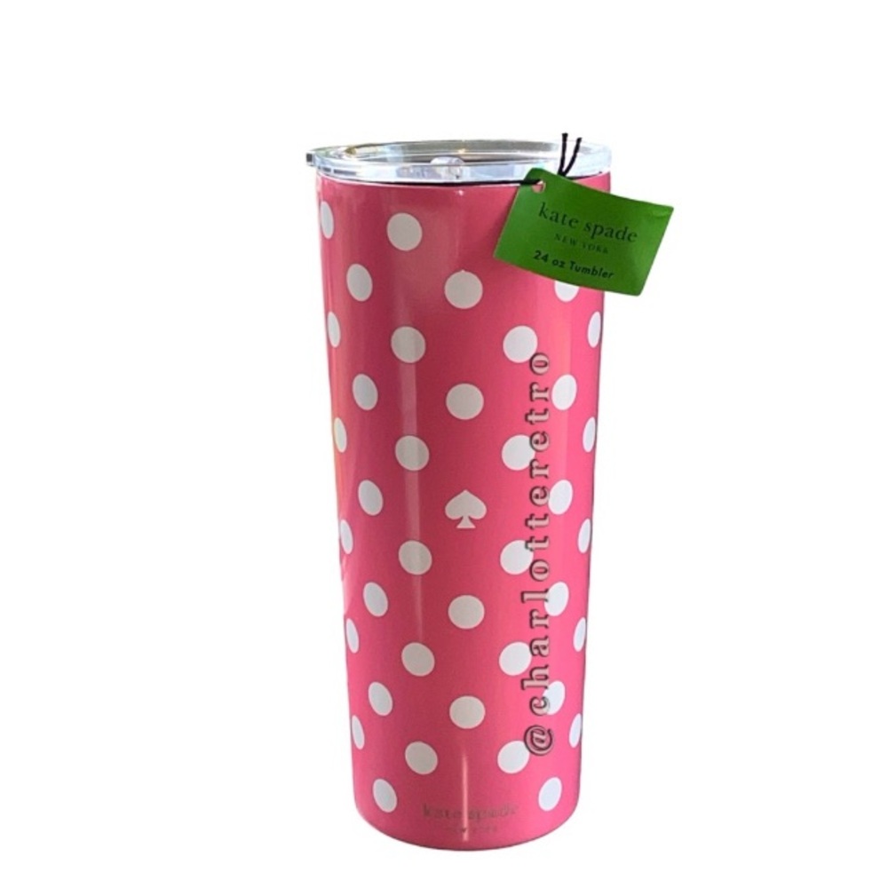 NWT Kate Spade Pink Dot Stainless Tumbler